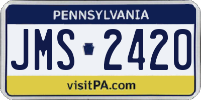 PA license plate JMS2420