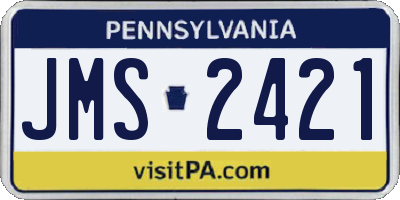 PA license plate JMS2421