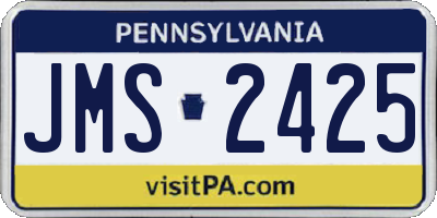 PA license plate JMS2425