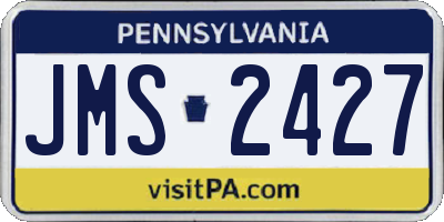 PA license plate JMS2427