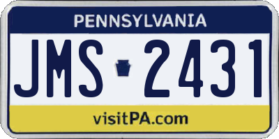 PA license plate JMS2431