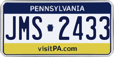 PA license plate JMS2433