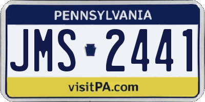 PA license plate JMS2441