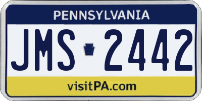 PA license plate JMS2442