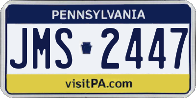 PA license plate JMS2447