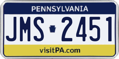 PA license plate JMS2451
