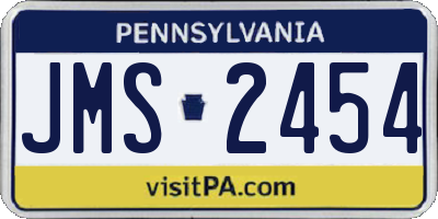 PA license plate JMS2454