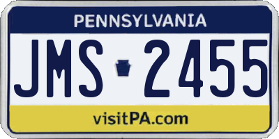 PA license plate JMS2455