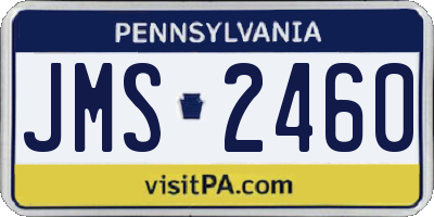 PA license plate JMS2460