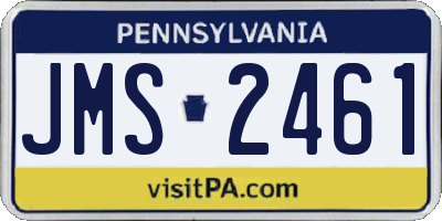 PA license plate JMS2461