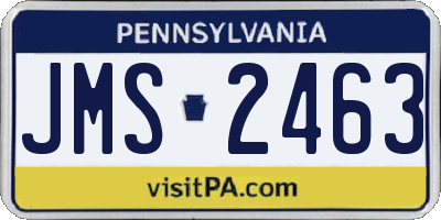 PA license plate JMS2463