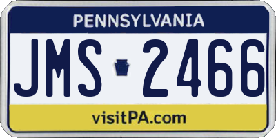 PA license plate JMS2466