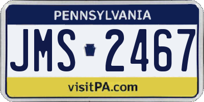 PA license plate JMS2467