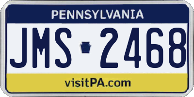 PA license plate JMS2468