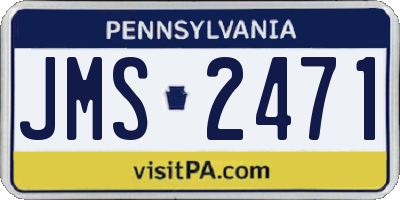 PA license plate JMS2471