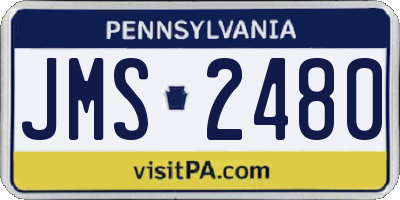 PA license plate JMS2480