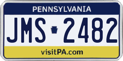 PA license plate JMS2482