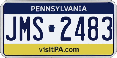 PA license plate JMS2483