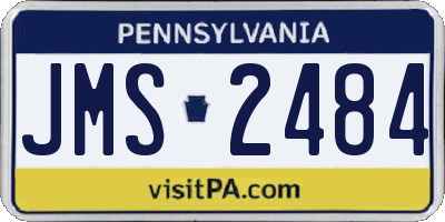 PA license plate JMS2484