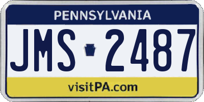 PA license plate JMS2487