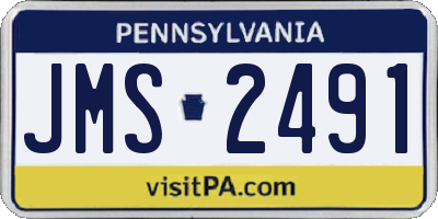 PA license plate JMS2491