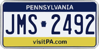 PA license plate JMS2492