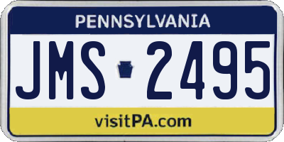 PA license plate JMS2495