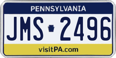 PA license plate JMS2496