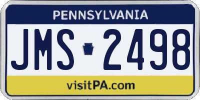 PA license plate JMS2498