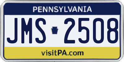 PA license plate JMS2508