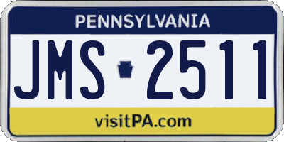 PA license plate JMS2511