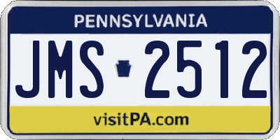 PA license plate JMS2512