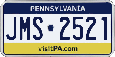 PA license plate JMS2521