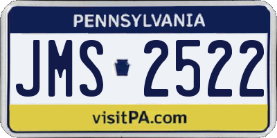 PA license plate JMS2522