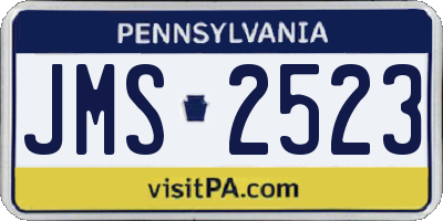 PA license plate JMS2523
