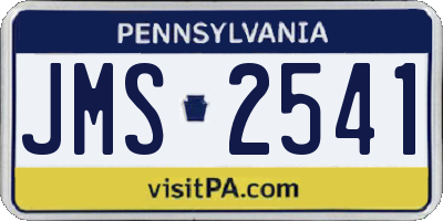 PA license plate JMS2541