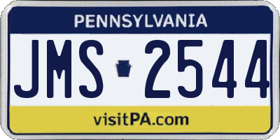PA license plate JMS2544