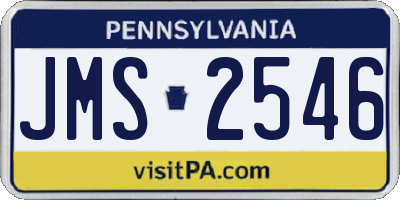 PA license plate JMS2546