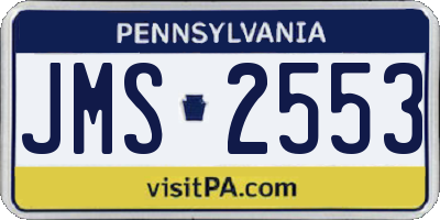 PA license plate JMS2553