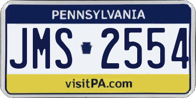 PA license plate JMS2554