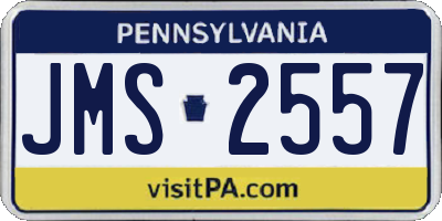 PA license plate JMS2557
