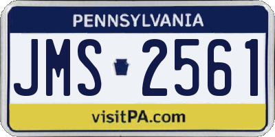 PA license plate JMS2561