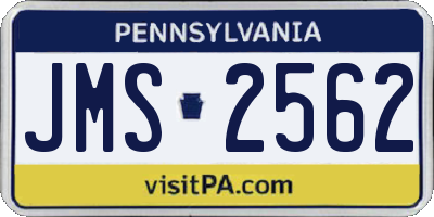 PA license plate JMS2562