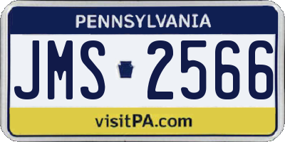 PA license plate JMS2566
