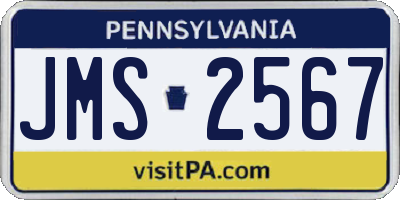PA license plate JMS2567
