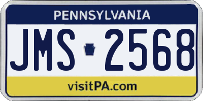 PA license plate JMS2568