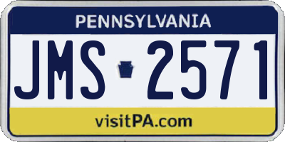 PA license plate JMS2571