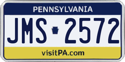 PA license plate JMS2572