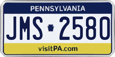 PA license plate JMS2580