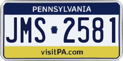 PA license plate JMS2581